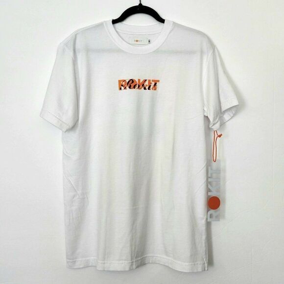 ROKIT Men's Masked Short Sleeve T-Shirt White Jersey Cotton Made in USA - M, XL - Picture 3 of 6